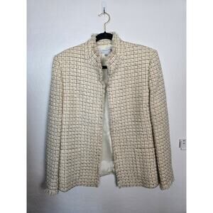 Tahari tweed style Blazer size 14 wool blend 41%